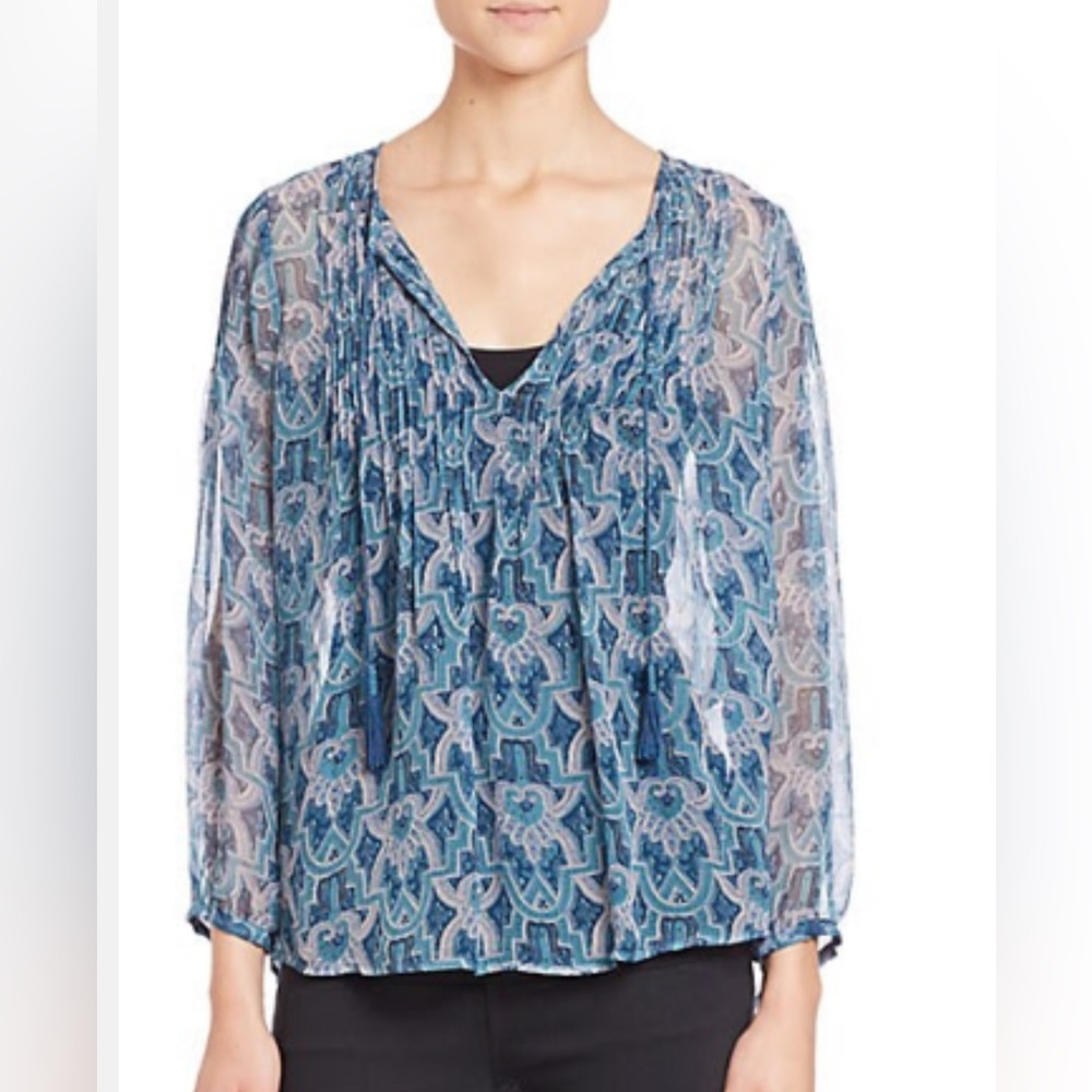 Joie Suzetta Paisley-Print Silk Blouse